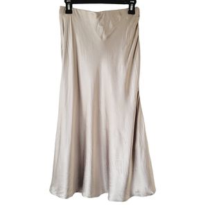 H&M Silver Maxi Slip Skirt Size Small Metallic Holiday Straight NWT